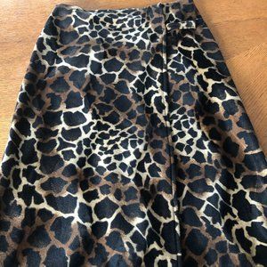 VINTAGED ZARA ANIMAL PRINT WRAP SKIRT